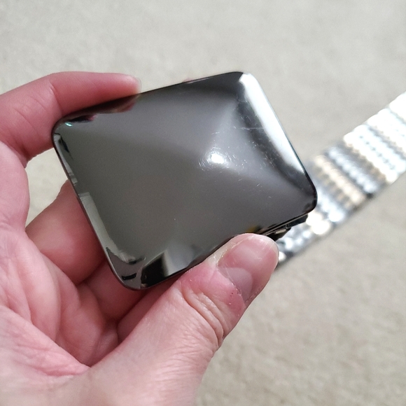 BCBG Maxazria metallic stretch waist belt S gold bronze silver metal scales - Picture 16 of 16